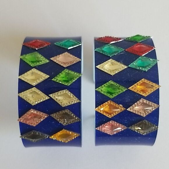 1 dozen Acrylic Cuff Bracelets with Embellishments - Picture 2 of 9